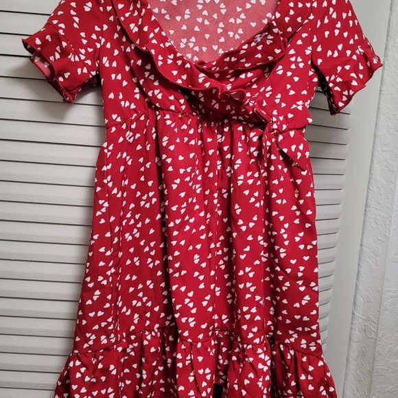 MOMMY & Me PatPat Red Asymmetrical Sundress with Ruffled Tie Front - Picture 5 of 8